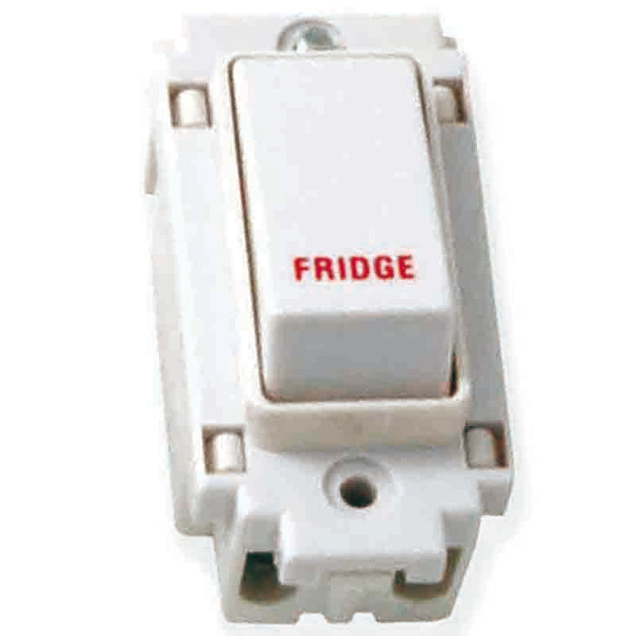 Newlec NL8820/F Gridswitch Switch Double Pole Marked 'Fridge' 20A White