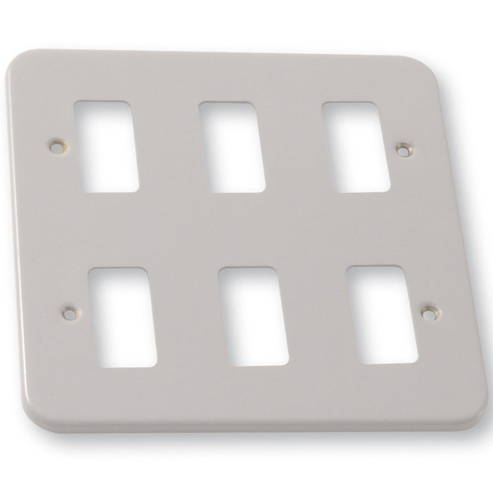 Newlec NLGP006 Gridswitch Cover Plate 2 Gang 6 Module Metalclad