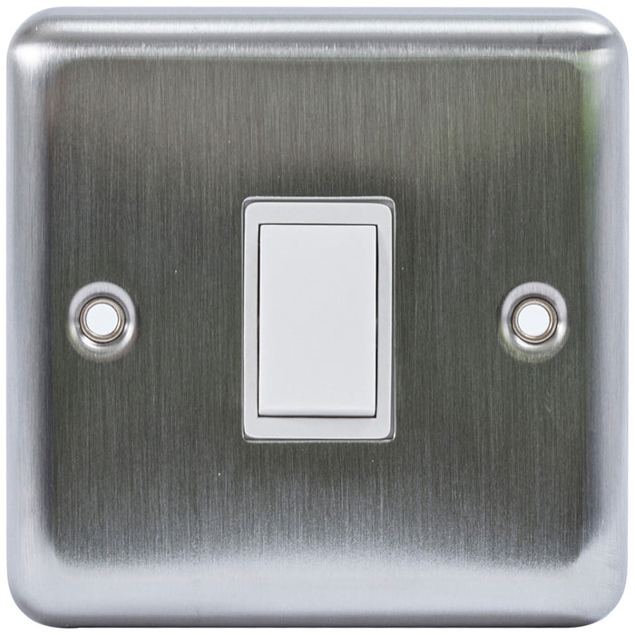 Newlec NLBS8910/12 Switch Plate Decorative 1 Gang 2 Way 10A Brushed Steel