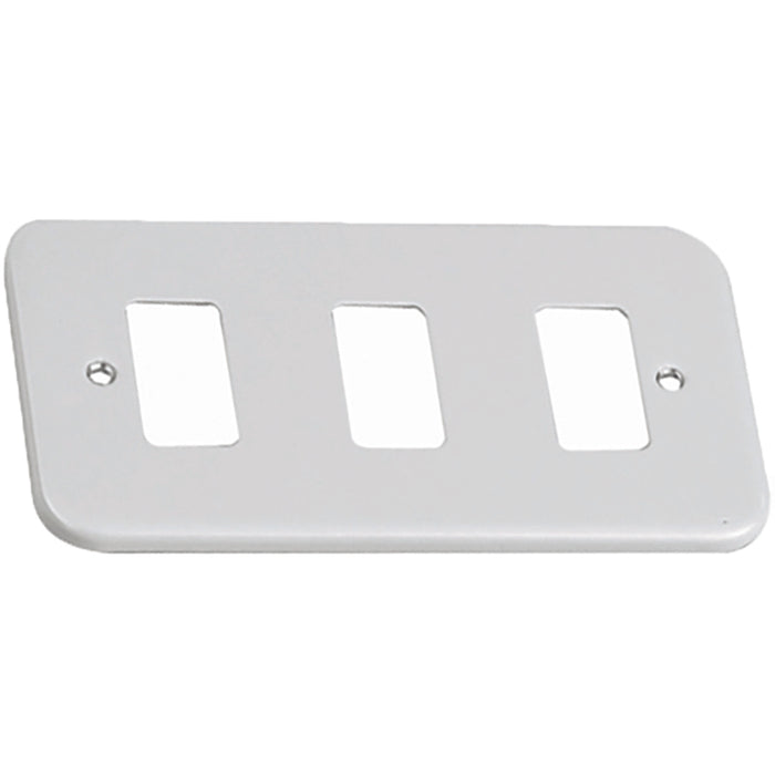 Newlec NLGP003 Grid Switch Cover Plate 2 Gang 3 Module Metal Clad