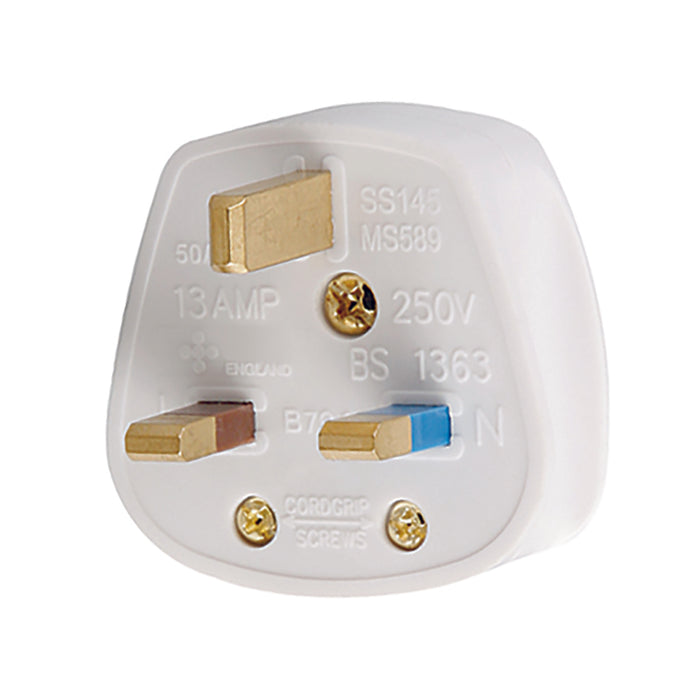 Newlec NL3PT Plug Top 13A White With 3A Fuse Fitted