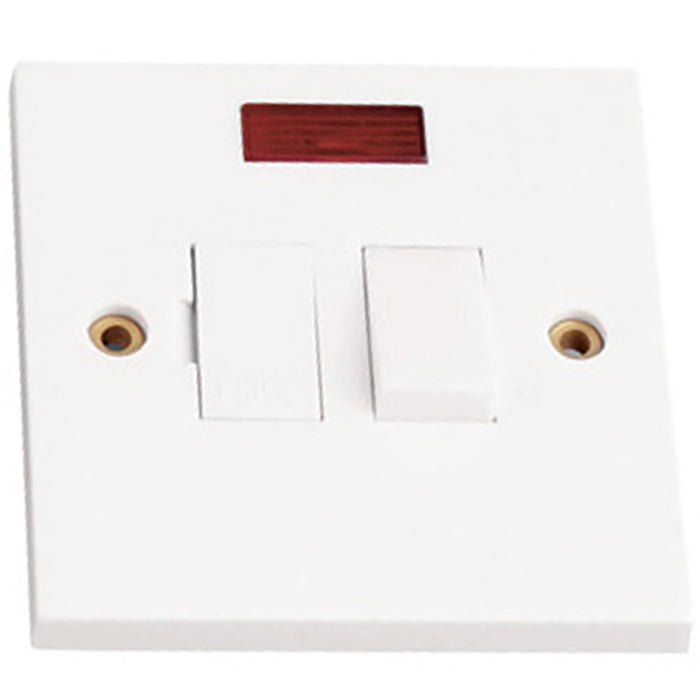 Newlec NL8313SN Connection Unit Fused Switched Square Edge 13A White with Neon