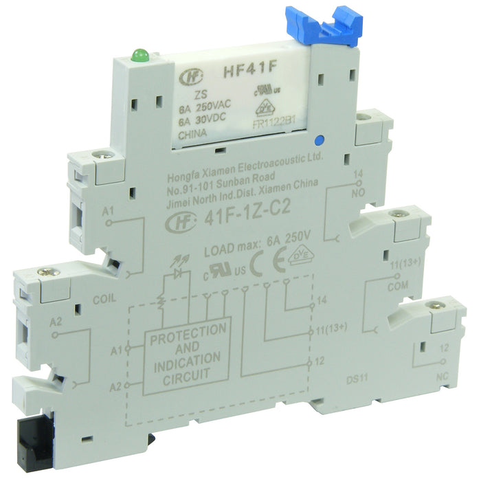 Newlec NLRISAE Relay Interface Module Plug-In Slim 1 Pole 6A 24V AC/DC