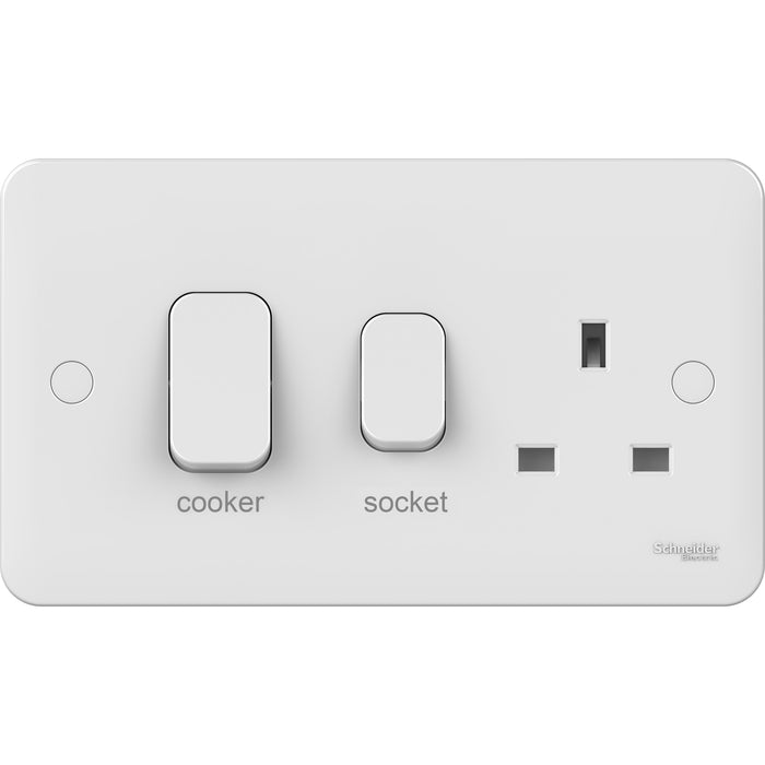 Schneider GGBL4001 Schneider Cooker Control Unit With 13A Switched Socket & LED Indicator 45A White
