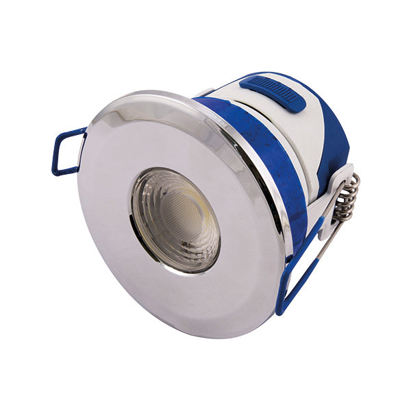 Click Scolmore Downlight Colour Switchable LED Fixed 7W Chrome Dimmable