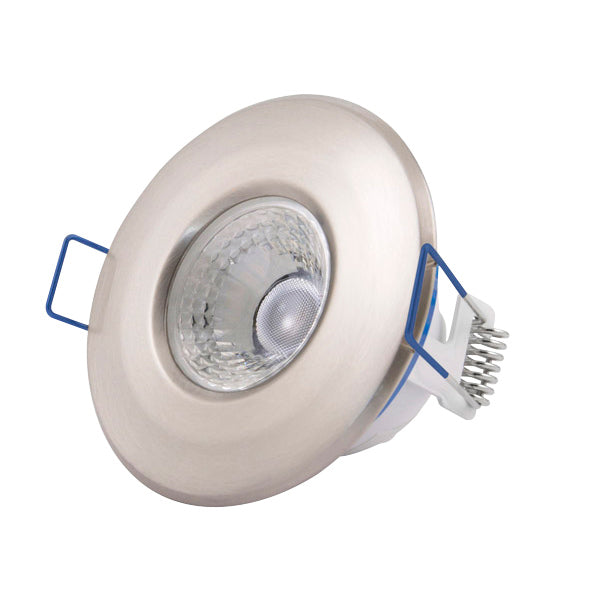 Click Scolmore Downlight Fixed W/W LED 4.8W 230V Satin Chrome Dimmable