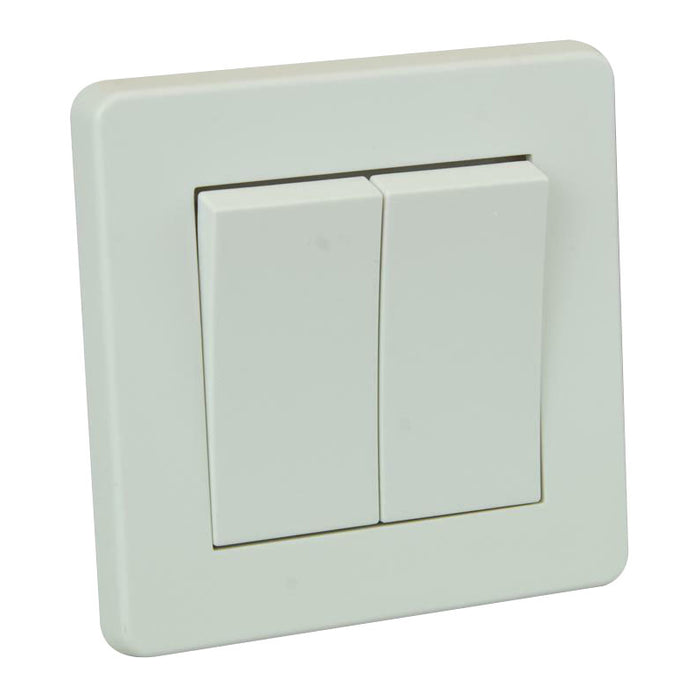 Crabtree 5172 Plate Switch 2 Gang 2 Way SP Corinthian 10AX White