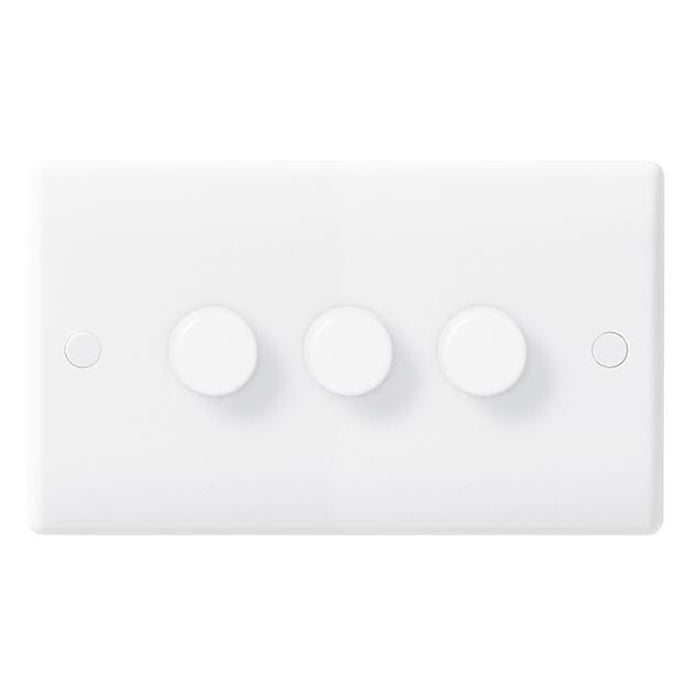 Luceco 883P Dimmer Switch Pushbutton 3 Gang 2 Way 400W