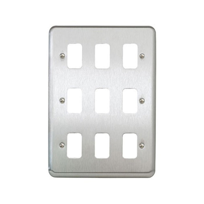 MK Electric K3439BSS Front Plate 9 Module 206 x 146mm Brushed Stainless Steel