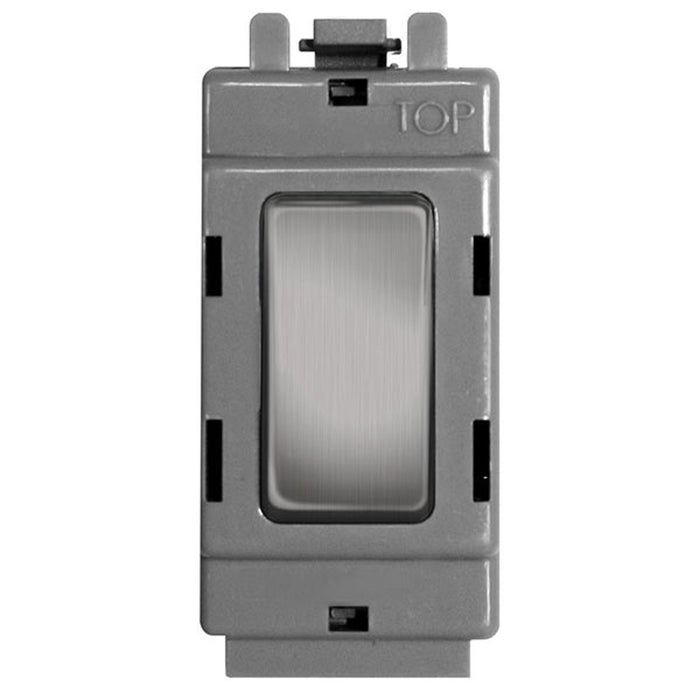 Luceco GBS30 Grid Switch 2 Way Double Pole Module 20AX Brushed Steel