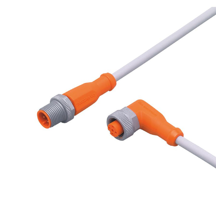 IFM EVW033 250VAC/300VDC Straight-Angled Patchcord M12 PUR 4m Safe-Coated Orange