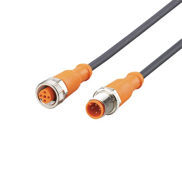 IFM EVC012 Connecting Cable Plug+Socket 1m Nickel Plated Orange
