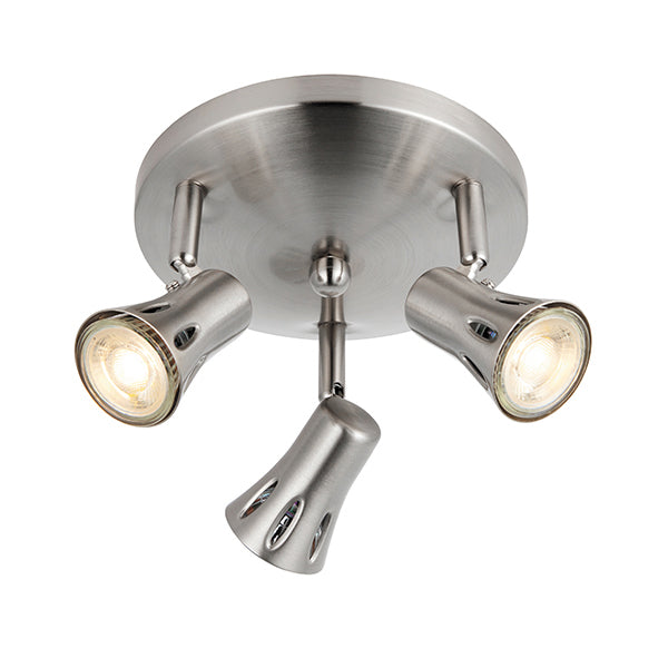 Endon 813-SC Spotlight Ceiling GU10 Lamp 3X50W 270 x 140mm Satin Chrome