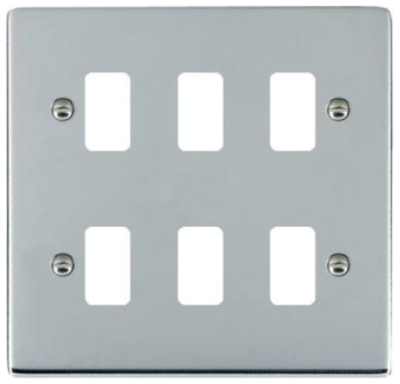 Hamilton 876GP Front Plate Large 6 Grid Apertures 150 X 150mm Bright Chrome