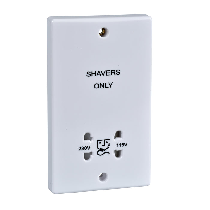 Schneider GU7090 Shaver Socket Slimline Moulded 20A 115/230V White