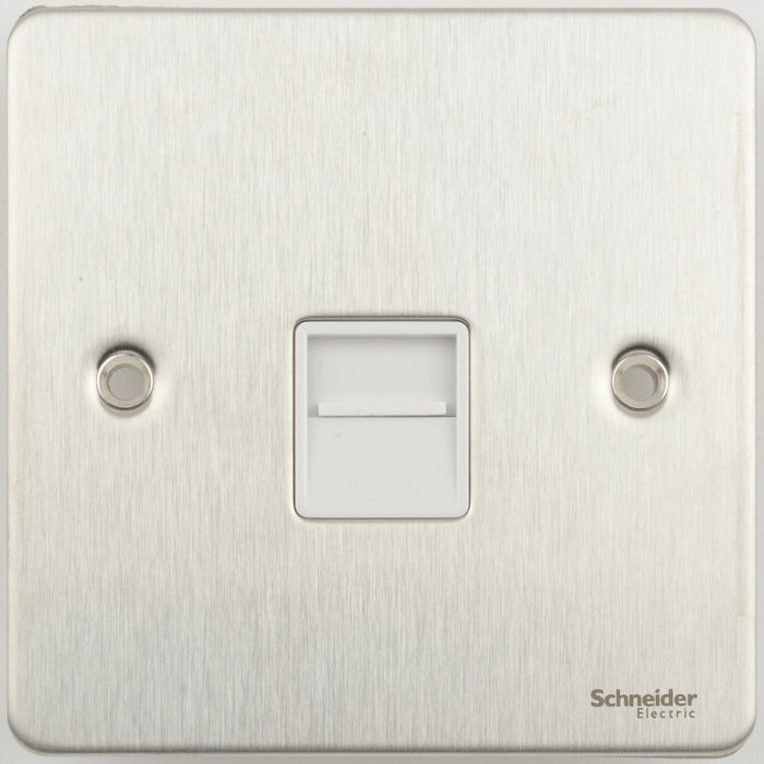 Schneider GU7261WSS Ultimate Flat Plate Data/Telephone Socket Master Stainless Steel