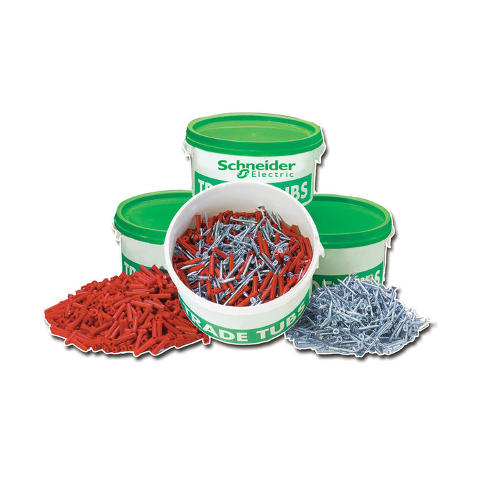 Schneider 1776015 Tub Trade 500 Red Plugs 500 8 x 1.1/2In Screws