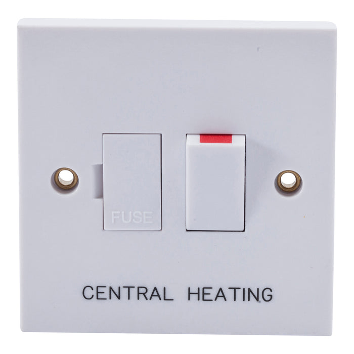 Newlec NL8313S/CH Connection Unit Fused Switched Engraved 'Central Heating' Square Edge 13A White