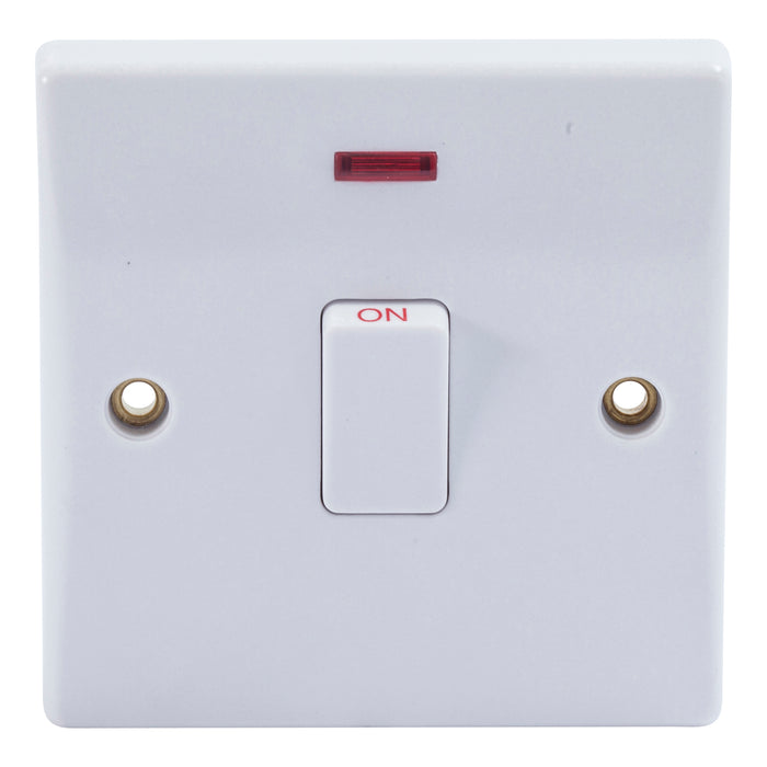 Newlec NLSL8320/SNF Switch Double Pole Slimline Curved Edge 1 Gang 20A ...