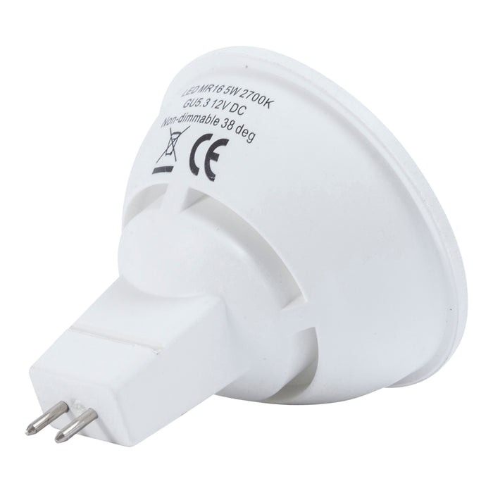 NVC NLLED/5/MR16/827 5W LED 12V MR16 GU5.3 Lamp Bulb 38° 350lm 2700K 56 x 50mm Warm White