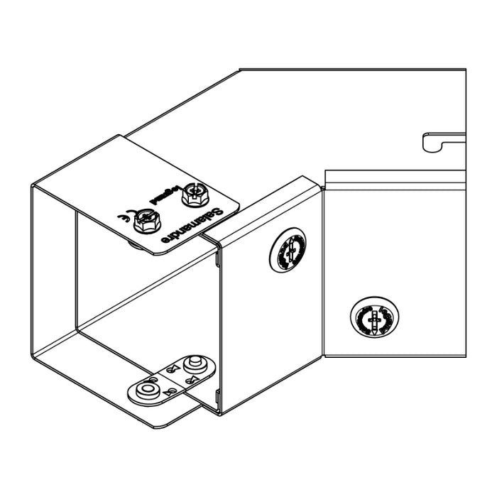 Legrand MGIP22BL2C Bend 45° 2 Comp Inside Lid 50x50mm Steel Pre-Galvanised Gusset IP4X