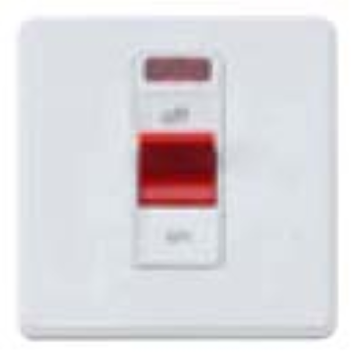 MK Electric MHFP012BSSB Front Plate 1 Gang 50A DP Switch&Neon 86X86mm Brushed Stainless Steel