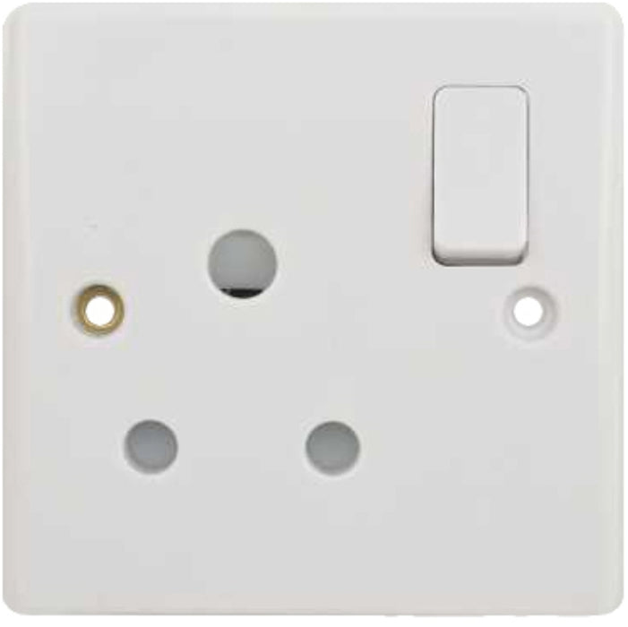 Schneider GU3090 Switched Socket Round Pin 15A White