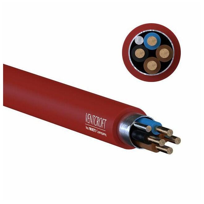 Ventcroft VFP-425ERD NOBURN 2.5mm² Red Fire Performance Soft Skin Standard Cable 4-Core