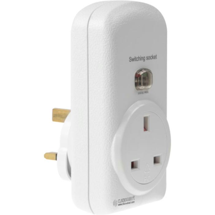 Click Scolmore RFRP-20/B White Plug-in Repeater with Unswitched 13A Socket Outlet