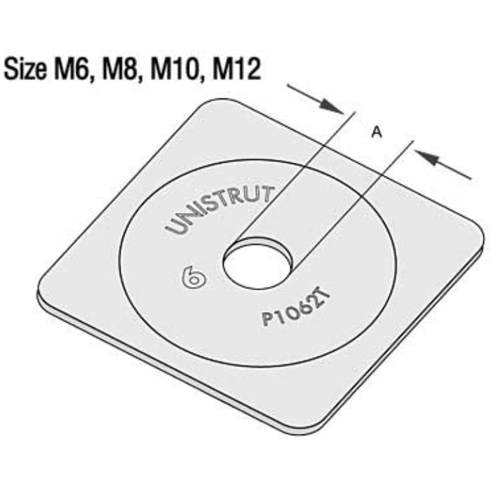 Unistrut P1062AT Plate Domed M8 Pre-Galvanised