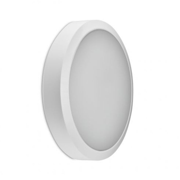 Collingwood WL9212SCS Bulkhead LED Switchable 12W 240Vac 1350lm 300mm Diameter White IP65