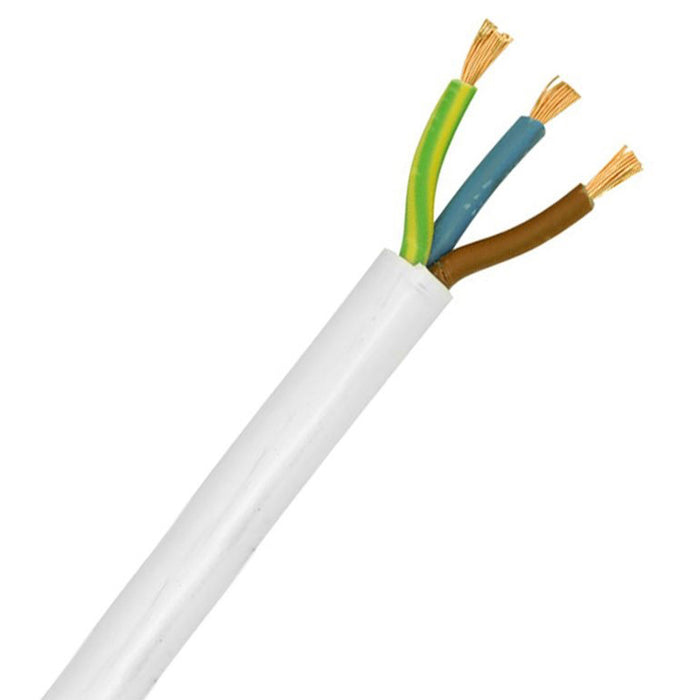 Commodity 3183B-0.75 3183B 0.75mm² White Harmonised H05Z1Z1-F Cable 3-Core Flexible