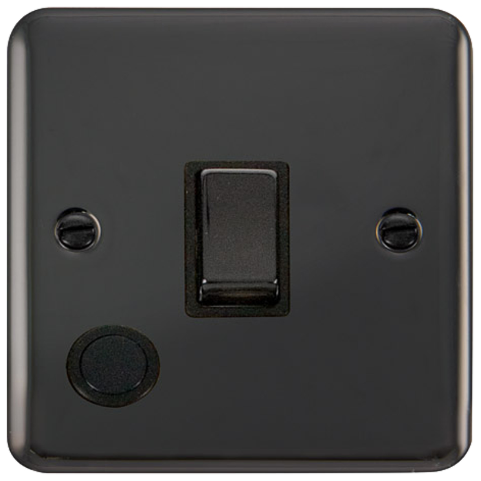 Click Scolmore DPBN522BK Switch Ingot 1 Gang DP Flex Outlet 20A Black Nickel Black Insert