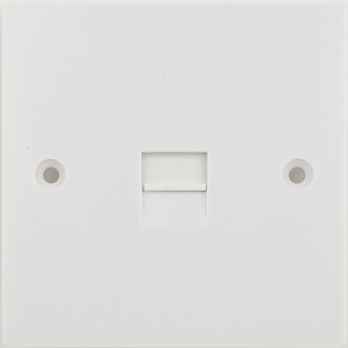 Schneider GTELMAS Exclusive Square Edge White Moulded Telephone Socket Master Matt White