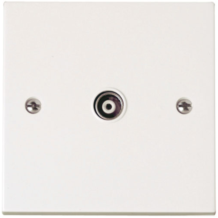 Click Scolmore PRW158 Socket Coaxial Single Isolated White 1 Gang