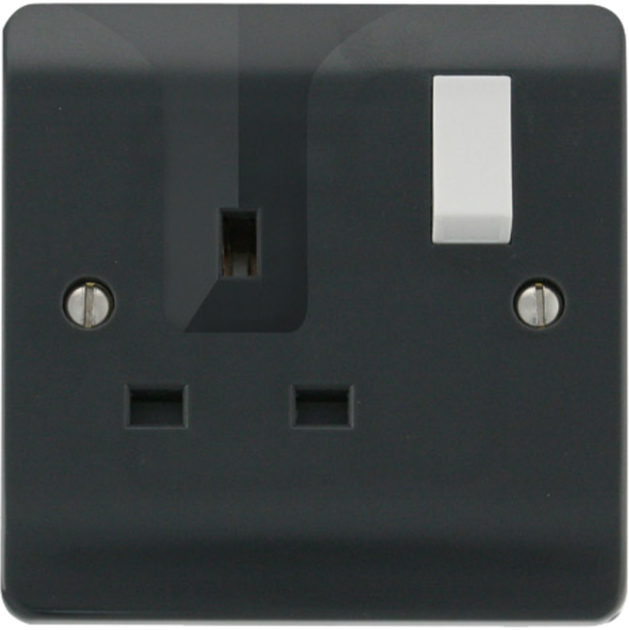 Click Scolmore CMA735AG Socket 1 Gang DP Switched 13A Anthracite Grey