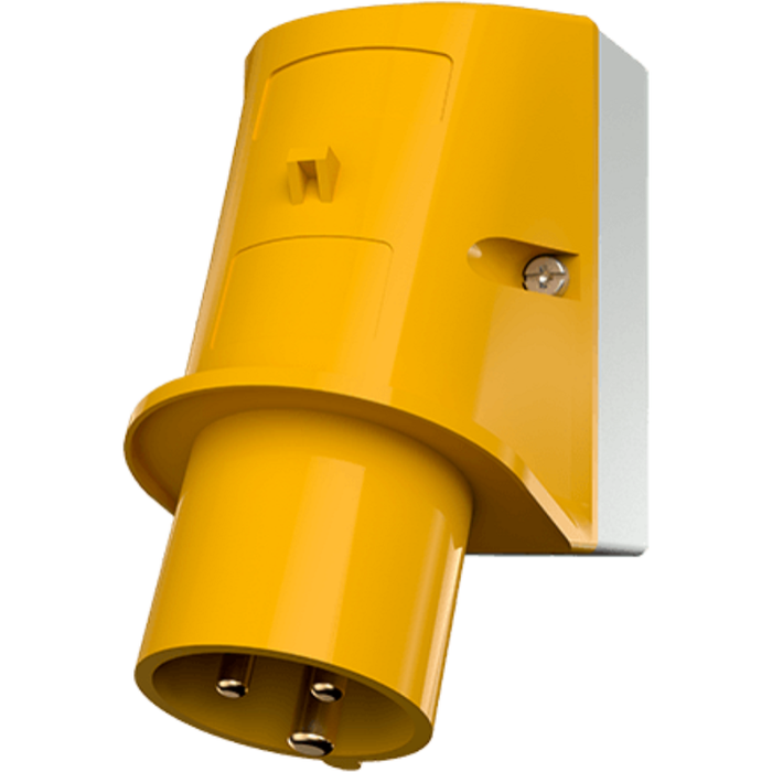 Mennekes 343 Appliance Inlet Wall 2P+E 32A IP44 32A 110V 4H Yellow