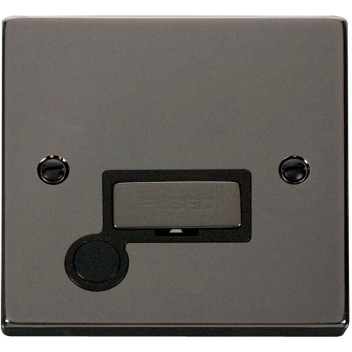 Click Scolmore VPBN550BK Connection Unit Ingot Flex Outlet 13A Black Nickel Black Insert Victorian