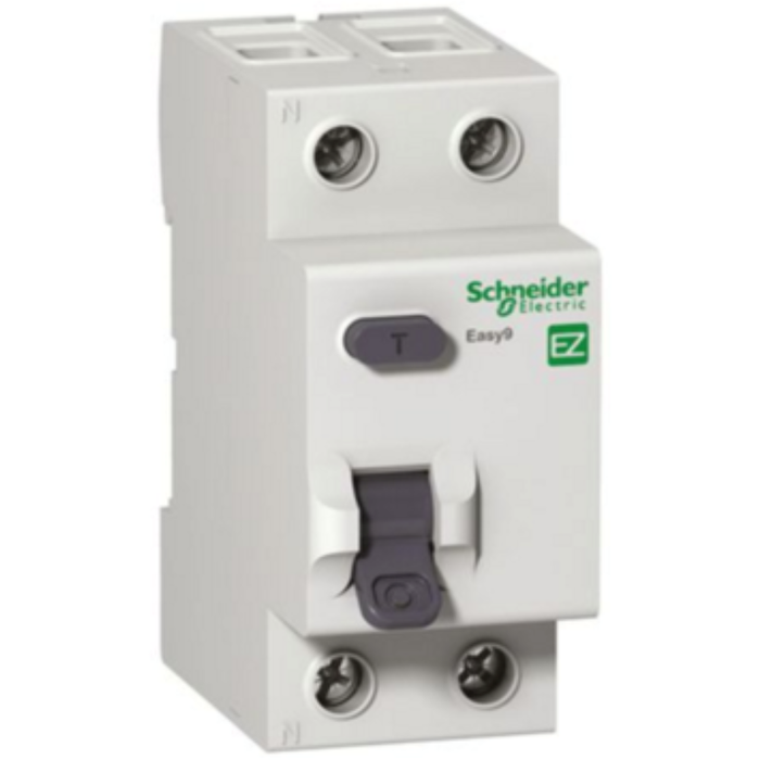 Schneider EZ9R33291 Easy9 Compact RCCB Residual Current Circuit Breaker, Double Pole 100A 30MA AC