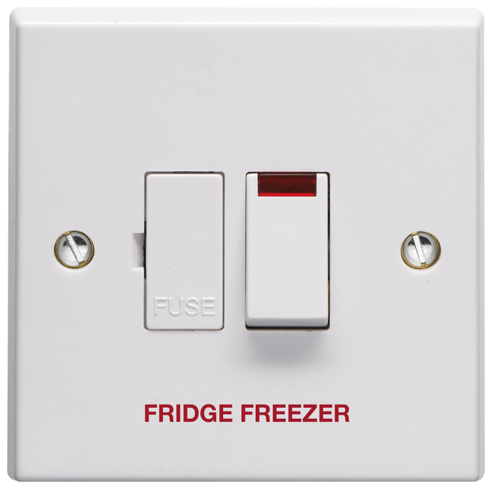 Volex VX1081FF 13A Double Pole Switched Fused Connection Unit With Neon Indicator Printed 'Fridge Freezer'
