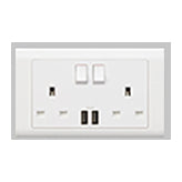 MK Electric MV24354WHI Socket 1 Gang Integral USB Port 13A White
