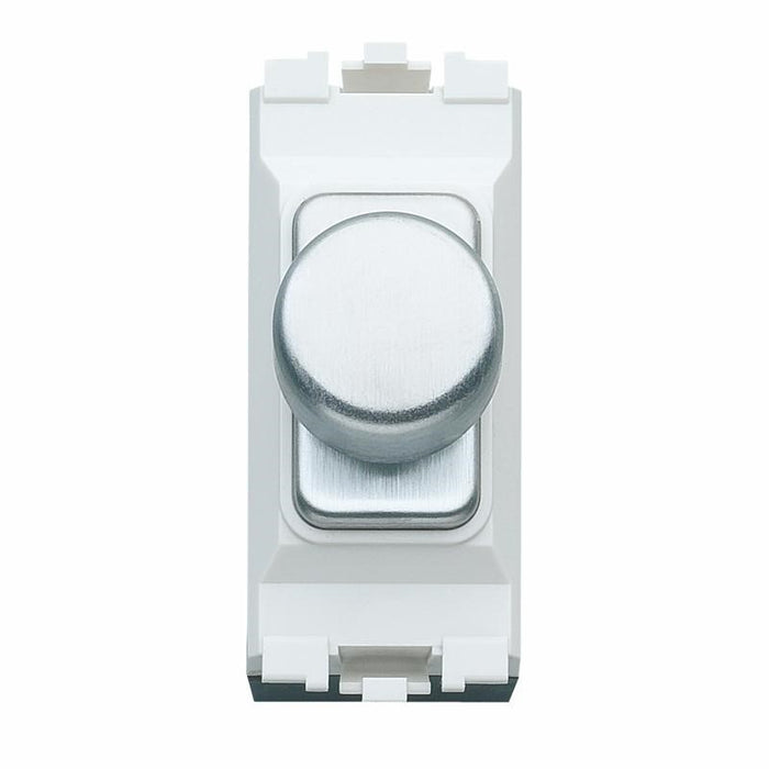 MK Electric K4501POCWLV Dimmer Switch 1 Gang 2 Way 1 Module 220W Polished Chrome White Inserts