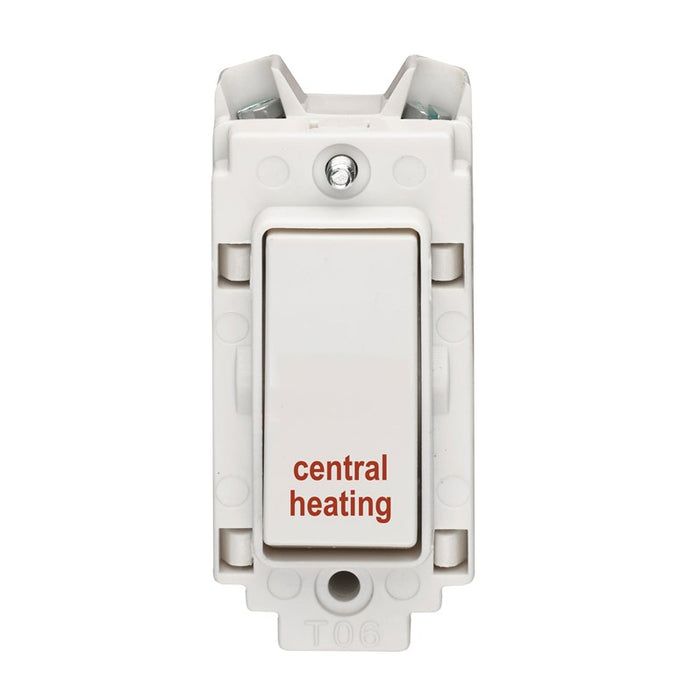 Crabtree 4460/CH 20A Double Pole Grid Switch Printed 'Central Heating'