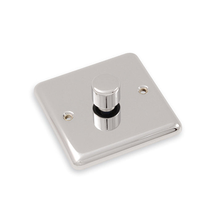 Newlec NLPC8905/12 Decorative Single 'Push' Dimmer Switch Low Voltage 1 Gang 2 Way Polished Chrome 60/400W