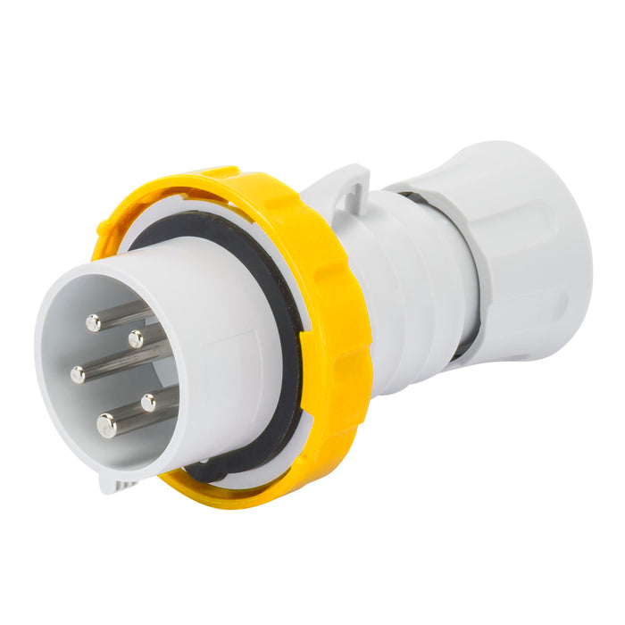 Gewiss GW60023H Plug 2P+E 4H 16A 110V 50/60Hz Yellow Halogen Free Plastic IP66/Ip