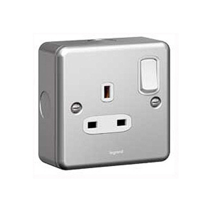 Legrand 733860 Socket 1 Gang Switched DP 13A Metal Clad