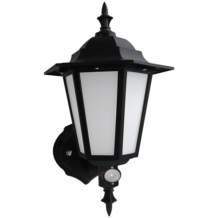 Eterna IP44 Black 7W LED Full Lantern With 120° PIR